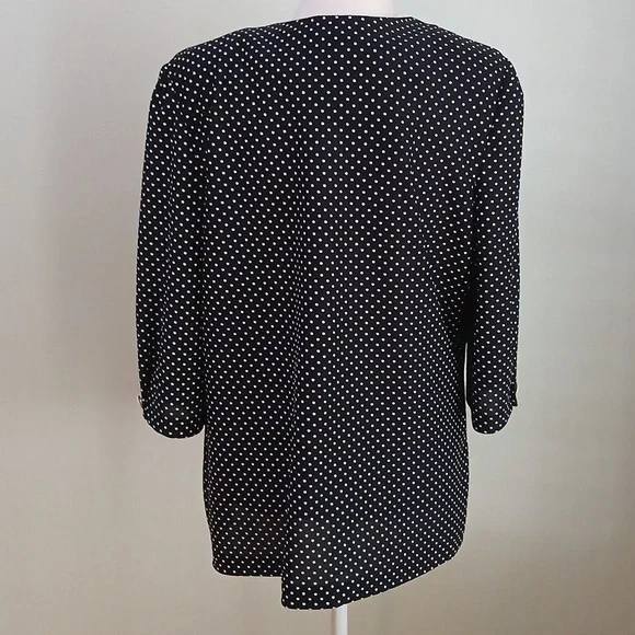 2/$15 Anne Scott Vintage Polka Dot Jacket Top - Picture 3 of 5